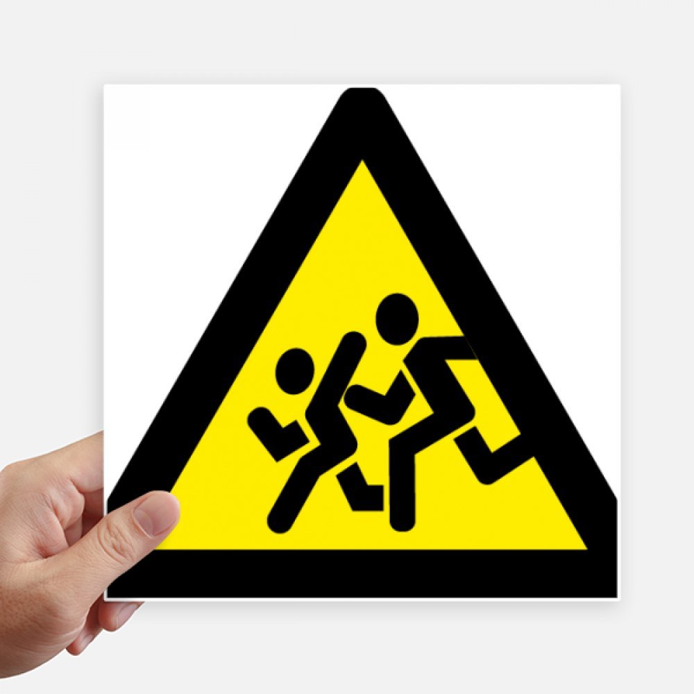 Sticker triangle d'avertissement interdit haute visibilité 20cm pour mur et pc portable