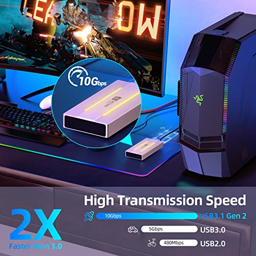 Caja Externa RGB M.2 NVME SSD USB 3.1 Gen 2 Tipo C miniatura 3