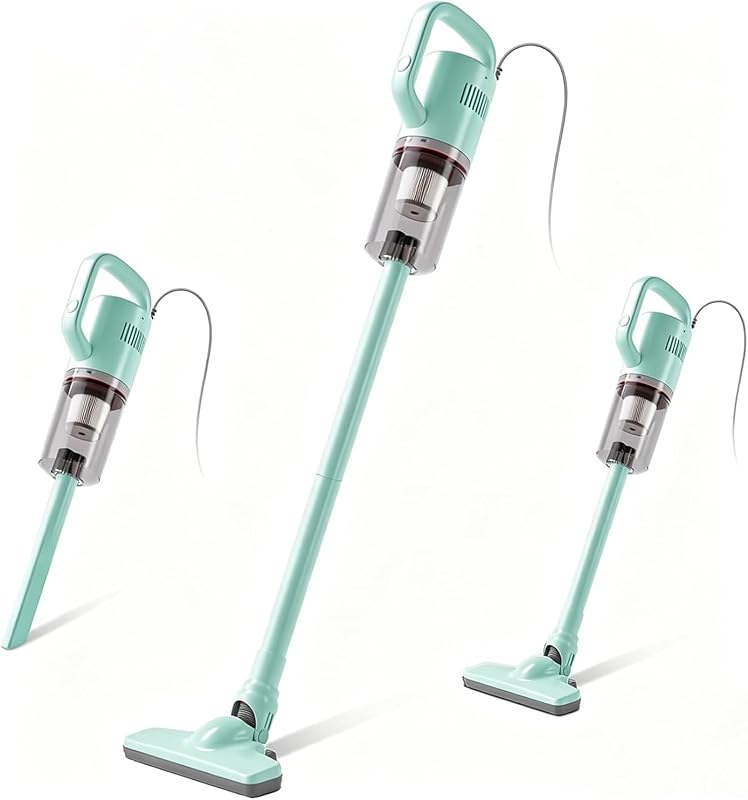 Aspiradora de varilla, aspiradora de mano con cable, mini escoba eléctrica para pelo de mascotas, limpieza de arena para gatos, pisos de madera dura (cable de 13 pies)