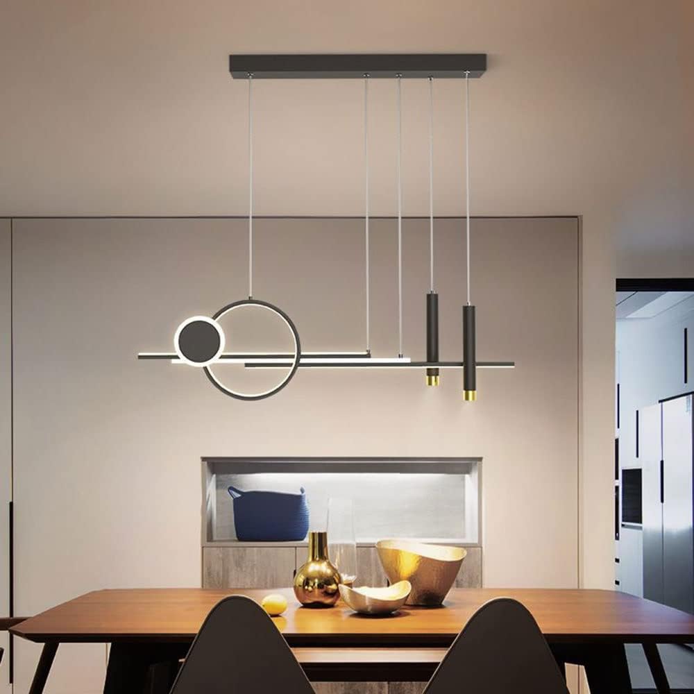 Ceiling Lightmalist Kitchen Island Lights Antique Color Shade Finished Geometric Modern Line Lighting Fixture with Led Bulbs