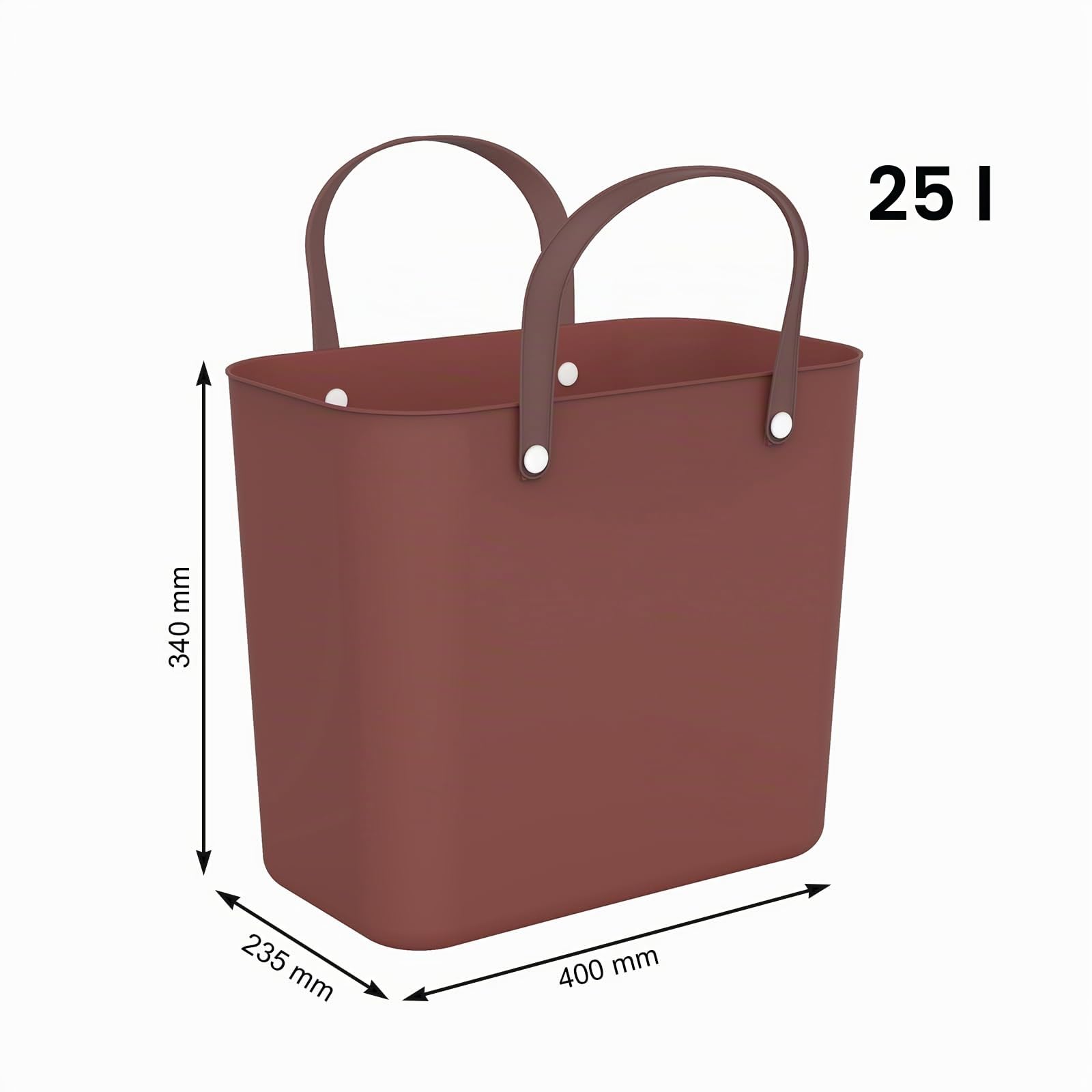 Rotho Albula 3er-Set Einkaufskorb 25l, Kunststoff (PP recycelt), Mehrfarbig