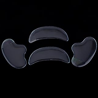 Adesivos de silicone para rugas faciais, 4 peças de almofadas de silicone para levantamento de rosto, adesivos de compressão para reduzir rugas, linhas finas, pele lisa, testa e olho, bochecha e boca antienvelhecimento