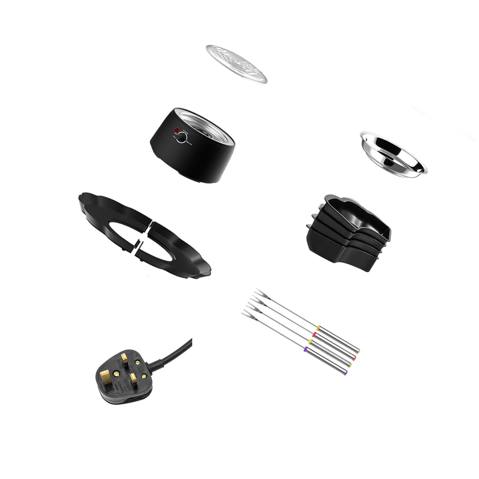 Jazuaiao Chocolate Electric Hot Pots with Fruit Tray Indoor Marshmallows Roaster Tabletop Indoor Family Smore Maker Smores Maker