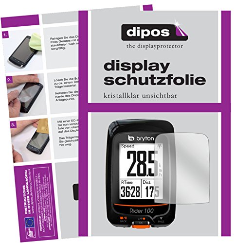 dipos I 3X Protector de Pantalla Compatible con Bryton Rider 100 pelicula Protectora Claro