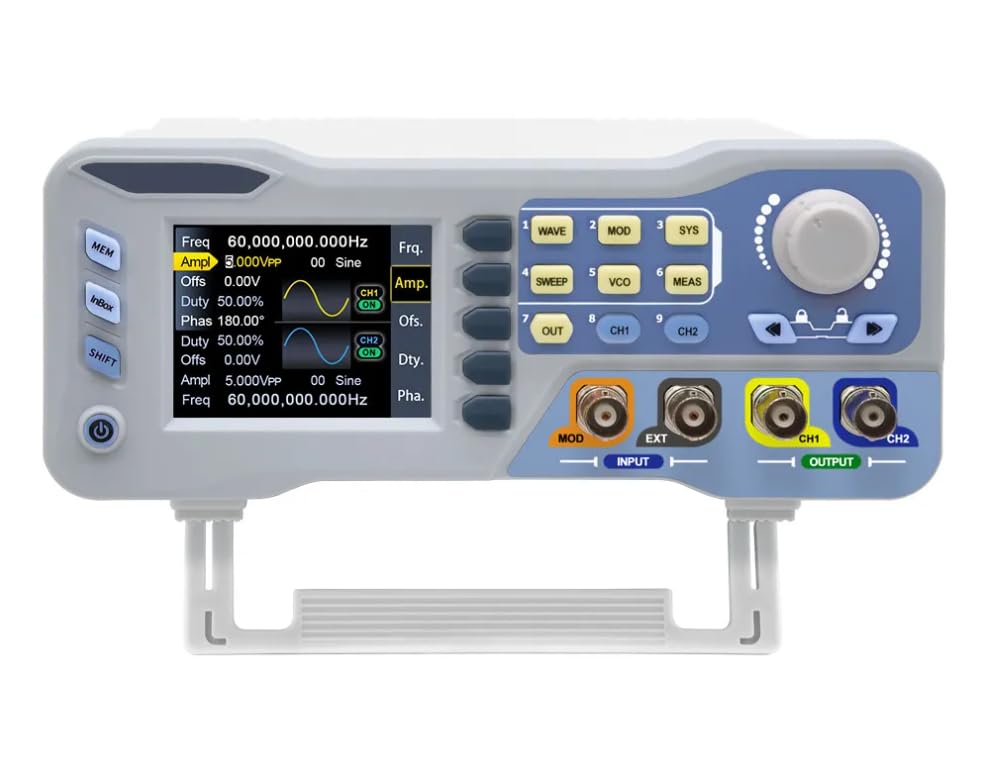 Image of 80MHz Dual Channel Signal Generator, Arbitrary Waveform Function Generator, Frequency Counter Meter, 275MSa /s 14Bits 2.8 inch Display