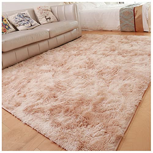 YAOTT Alfombra Suave De Tie-Dye con Degradado para Dormitorio,Salón Decoración del Hogar Suave Y Esponjosa Alfombra De Suelo Sala De Estar Estera Mesa Café,Camello,50X120