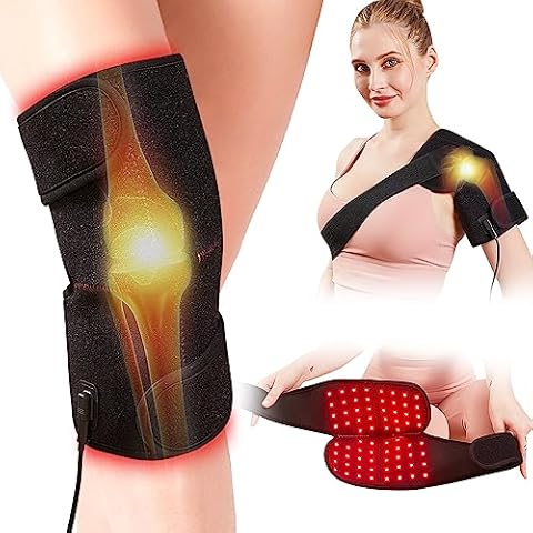 JOBYNA 660nm Red Light & 850 Near Infrared Light Therapy for Elbow Shoulder Knee Pain Relief, Auto Shut Off Heated Knee Joint Wrap, Faster Recovery, Great for Home Use Cover