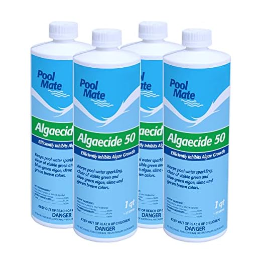 Pool Mate 1-2150-04 Algaecide 50 Swimming Pool Algaecide, 1-Quart, 4-Pack