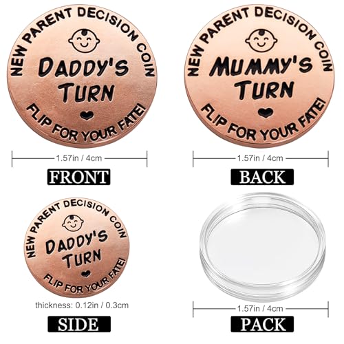 Image of Funny Baby Gift New Parents Decision Gift,Pregnancy Gifts New Dad Mom Gifts,New Parents Gifts for Couples Halloween Thanksgiving for First Time to be Moms Dads Daddy Mummy Double Sided