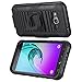Samsung Galaxy Amp Prime/Express Prime Case Combo - Defender Cover with Kickstand, Holster Locking Belt Swivel Clip, Heavy Duty [Black]