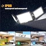 Lightasea 100W Security Lights Outdoor,LED Spot Light,10000LM LED Floodlight Outdoor,Outdoors Spotlight with Adjustable 3 Heads,IP66 Waterproof Outdoors Wall Light,for Courtyard Porch Garden Garage - Image 3