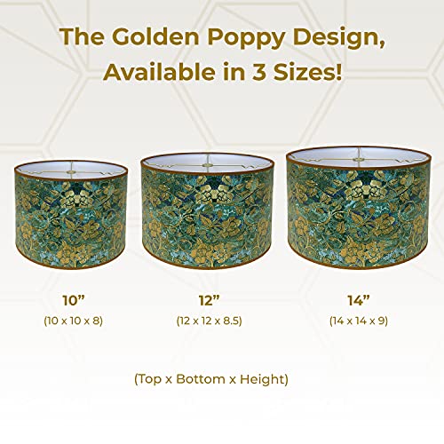 Image of Royal Designs, Inc. Trendy Decorative Handmade Lamp Shade, Made in USA, 12in, HBC-8071-12-2, Golden Poppy - 2 Pk