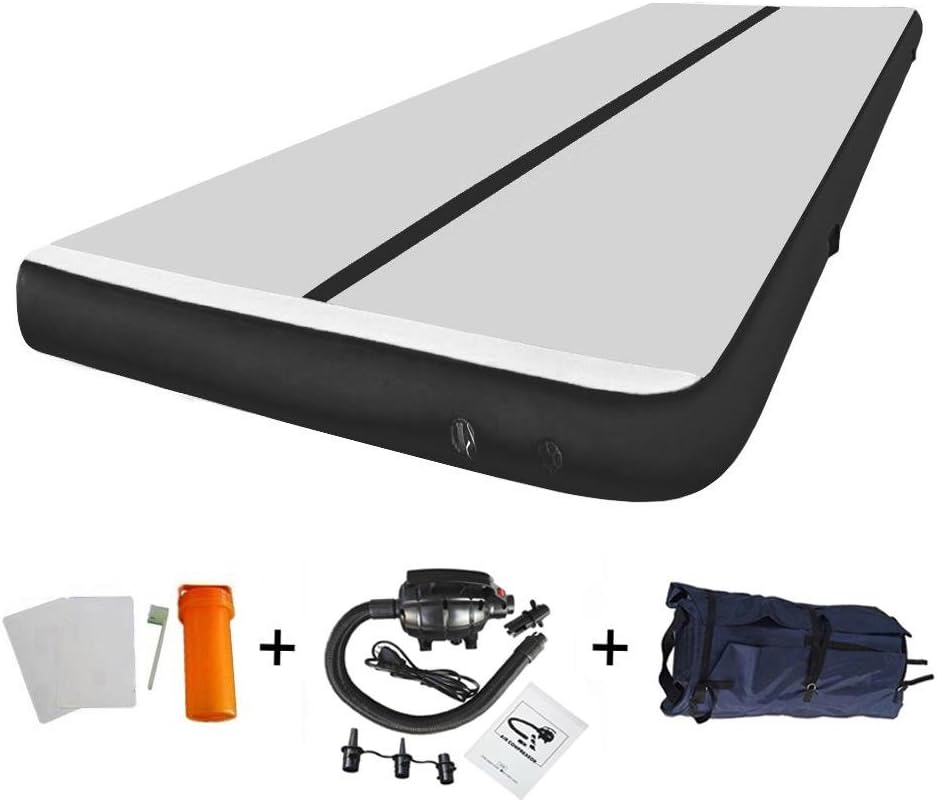 86 York 8 Inch Thick 27ft /30ft/40ft/50ft Inflatable Air Mat Tumble Track Gymnastic Air Floor Mat with Electric Pump For Home Edition