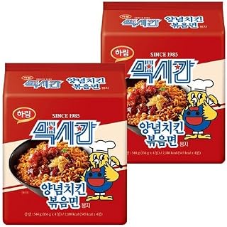 ハリム（Harim） メキシカン ヤンニョムチキン 炒め麺 136g × 8袋 即席 韓国風 焼きそば/辛旨味 韓国ラーメン [並行輸入品]