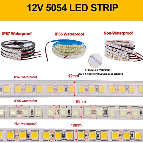Xunata Led Lights Strip, Flexible 16.4Ft 600 Units Smd 5054 Leds(5050 Upgraded), 12V Dc Waterproof Ip67 Light Strips, Led Ribbon, Diy Christmas Home Kitchen Indoor Party Decoration (Ice Blue) #TOP5