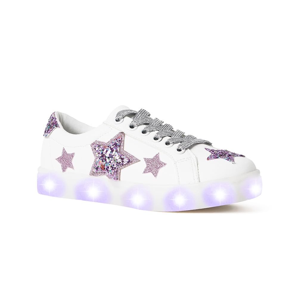 FabKids Kids Sneakers Boys Girls White Shoes Low Top Lace Up Footwear for Toddler Little Kid Big Kid