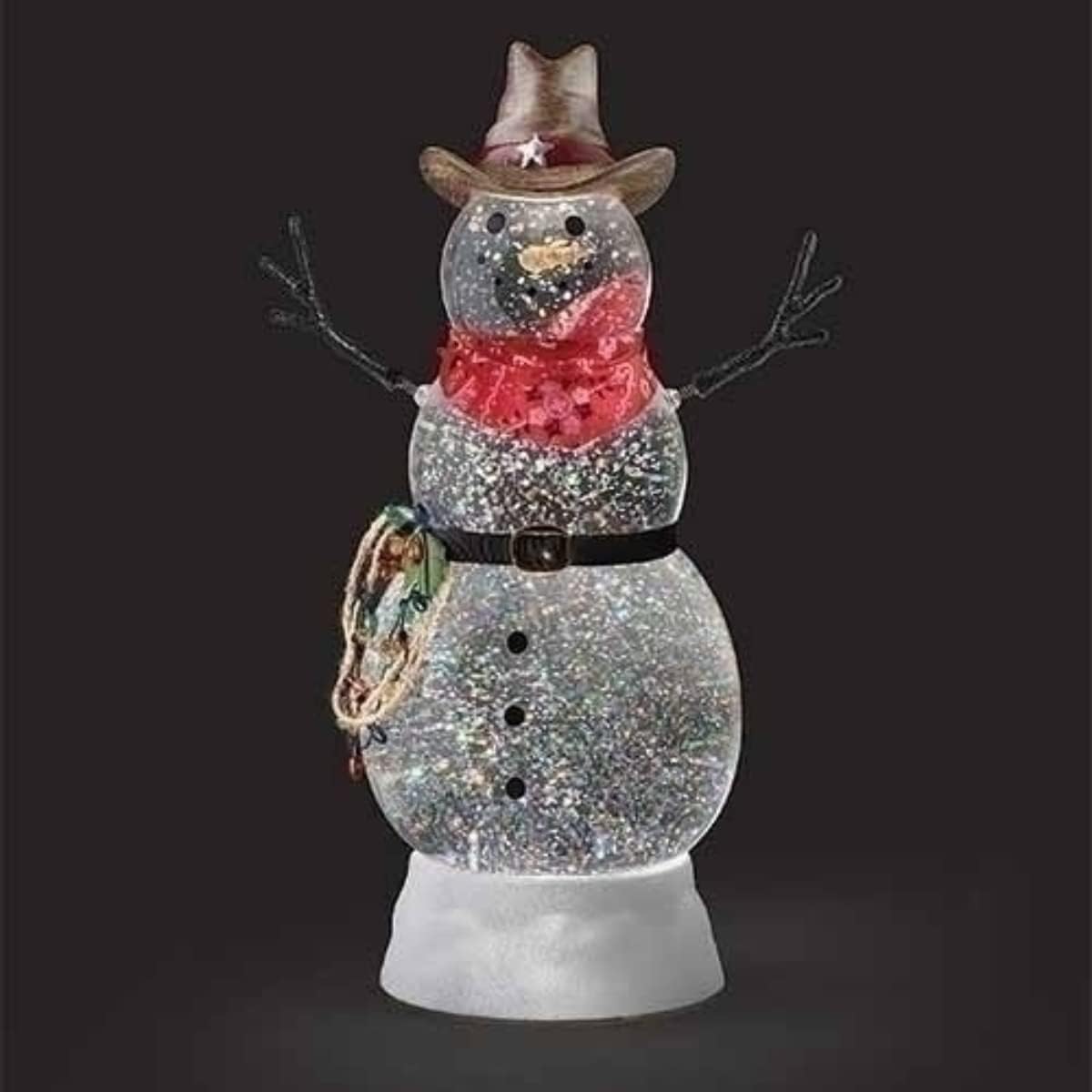 Christmas by Roman Inc., Confetti Lites Collection, 10.5" HLED Swirl Confetti Light Cowboy Snowman, Lantern, Snow Globe, Holiday Home Décor, Santa, Cardinal, Nutcracker, Snowman, Reindeer (4x5x10)