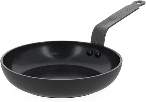 de Buyer CERANOA Ceramic Non-Stick Fry Pan - 8” Diameter, 5.5” Cooking Surface - Lyonnaise Design with French-Style Handle - Compatible with All Stovetops - Made in Europe