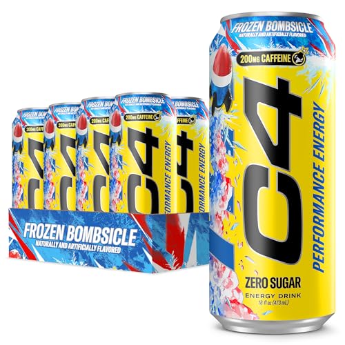 Image of C4 Energy Carbonated Zero Sugar Energy Drink, 200mg Caffeine Frozen Bombsicle, 16 Fl Oz (Pack of 12)