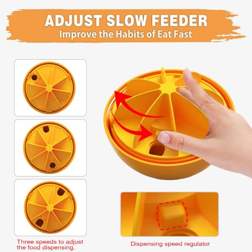 Enrichment Interactive Dog Treat Toy - Level 1 Mental Stimulation for Dogs, Dog Toys for Boredom Busy (Beginner-Orange 5.6" Squeaky Ball)