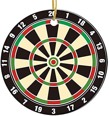 9 shbixmashdho Christmas Ornaments|Dart Board on The Sports Field Ceramic Ornament|Holiday Xmas Tree Decorations Ornament|Cute Ceramic 2.85in