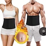 rizon Bauchweggürtel Abnehmen Gürtel, Sauna Fitness Shapio Schweißgürtel Bauch Fett Weg gürtel mit Tragetasche für Damen und Herren Zum Schwitzen, Krafttraining und Zur Rückenstabilisierung