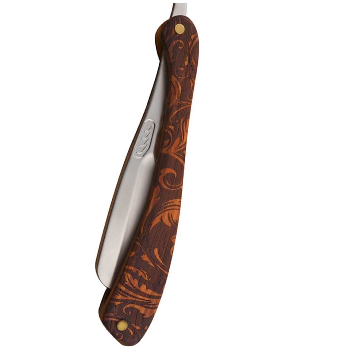 Rasoio Dritto in Acciaio Inox, Stile Vintage Classico Marrone | Uso Manuale, Finitura Legno, per Casa e Uso Personale, Rasatura Pulita e Liscia