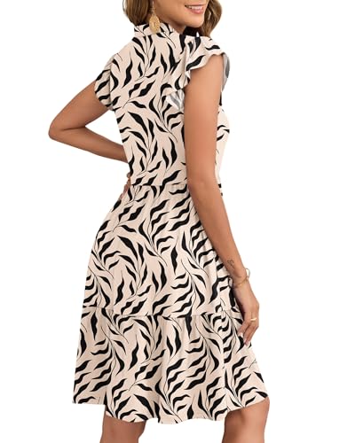 AUSELILY Women's Summer Ruffled Sleeve Dresses V Neck Empire Waist Mini Sundress with Pockets 2025 New3