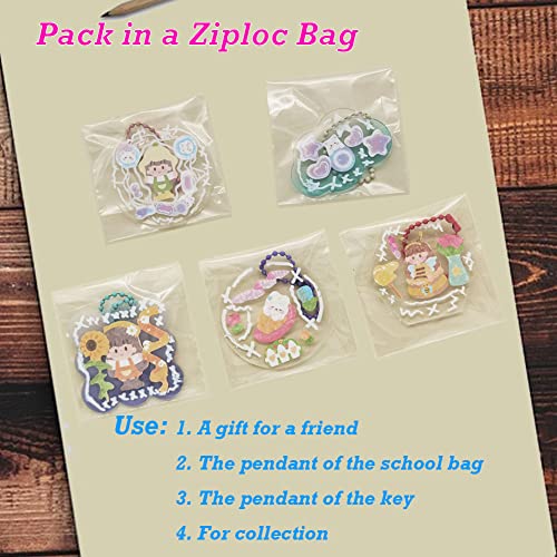 Ycosan 196 Pcs Diy Keychain Kit - Acrylic Keychain Blanks For Crafts, 2 Inch Acrylic Transparent Blanks Discs, Kawaii Key Chains Sticker Arts And Crafts Kit #TOP3