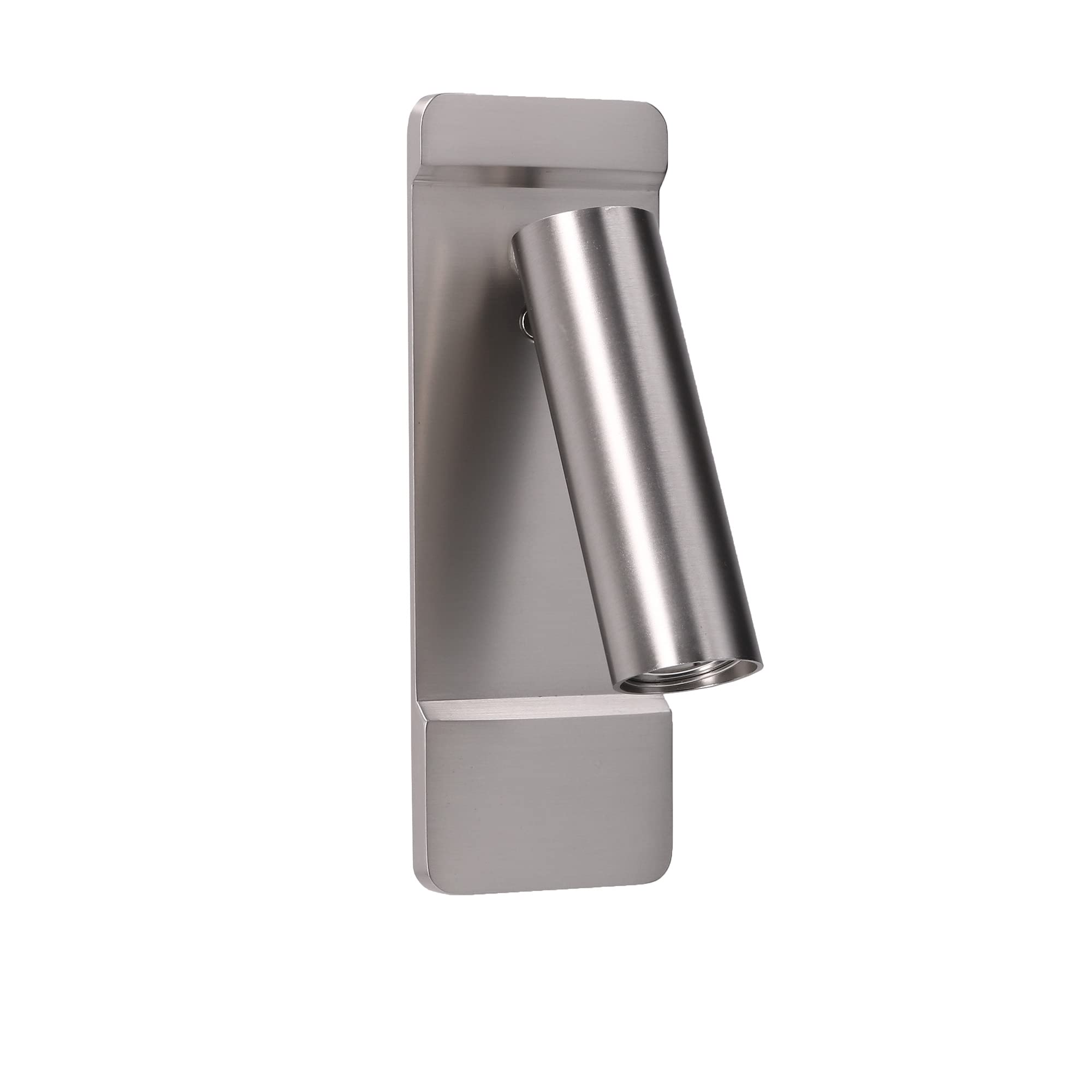 LEDS·C4 Luz de Lectura LED 2.2W para Dormitorio y Oficina, 2700K, Níquel Satinado, 125 Lúmenes, Diseño Moderno y Compacto, Ideal para Lectura y Estudio
