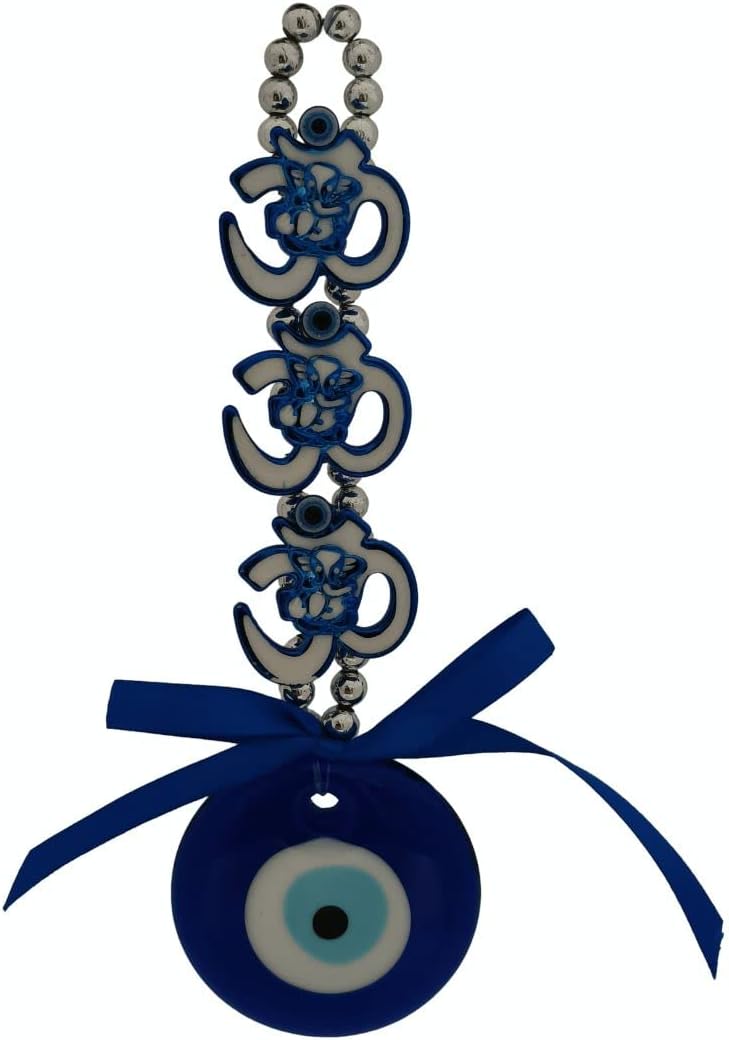 Divya Mantra Evil Eye Turkish Hanging Interior Accessories Home Kitchen Wall Decor Front Entrance Door Nazar Battu Good Luck Decorative Vastu Suraksha Drishti Bommai Showpiece Items Om Ganesha