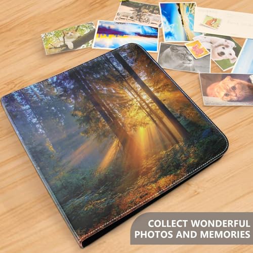 Álbum de Fotos ALAZA Sunrise and Forest con Cubierta de Poliuretano, Álbum de Scrapbooking Autoadhesivo con Anillas de 3 Argollas para Bodas, Familia y Viajes miniatura 4