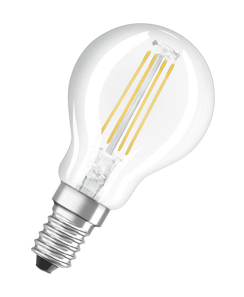 OSRAM LED Retrofit CLASSIC P Mirror Lote de 10 x Bombilla LED, Casquillo E14, 2700 K, 4 W, Equivalente a 34W, Blanco cálido