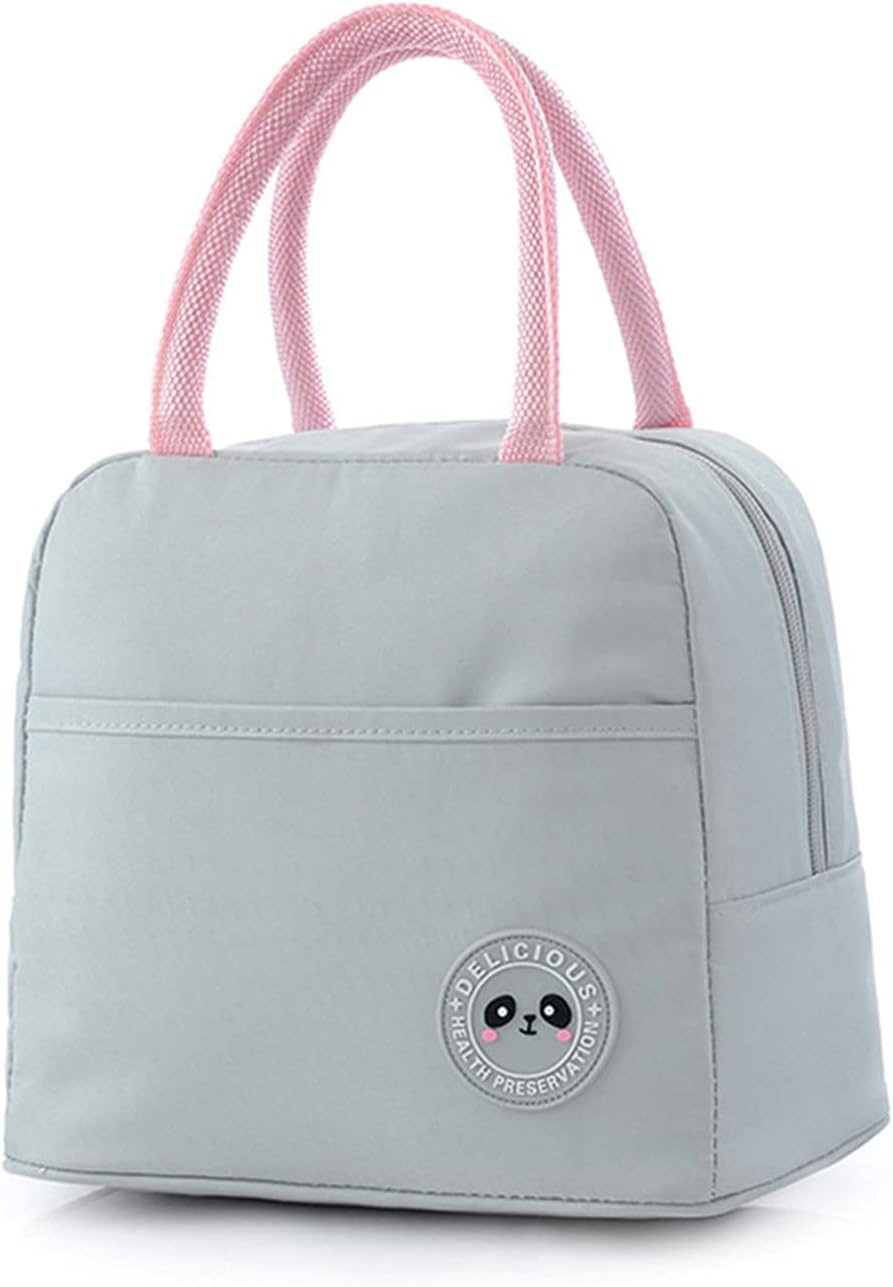 Elionless Insulated Lunch Bag, Portable Thermal Lunch Bags Cooler Bag Lunch Box Organizer Tote Bag for Women Adults Kids Girls Work School Picnic Camping Travel (Y Grey)