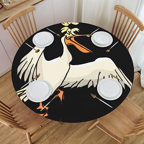 Nappe ronde pelican 138 cm TEMKIN avec elastique pour table de cuisine