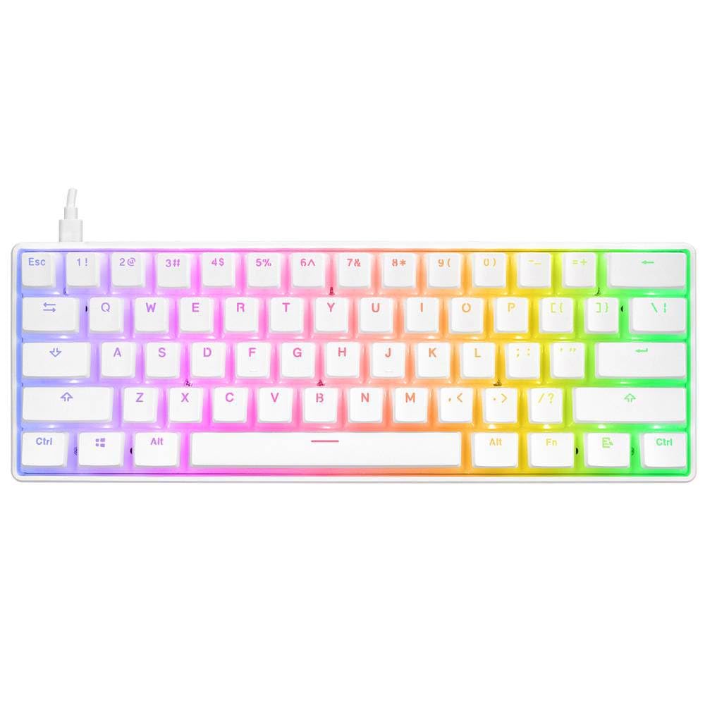 Rampage KB-R135 PARVUS Beyaz Type-C Bağlantılı RGB Puding Tuşlu