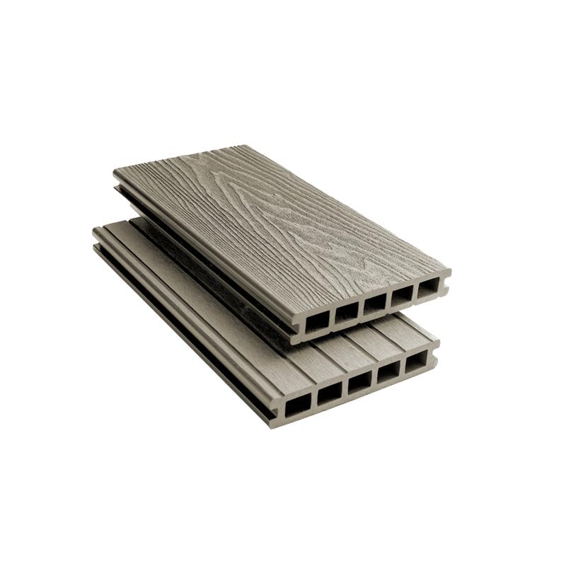 Tuda Grass Direct | 4.8m Composite Decking Board WPC – Deep Embossed Woodgrain Effect | Oak