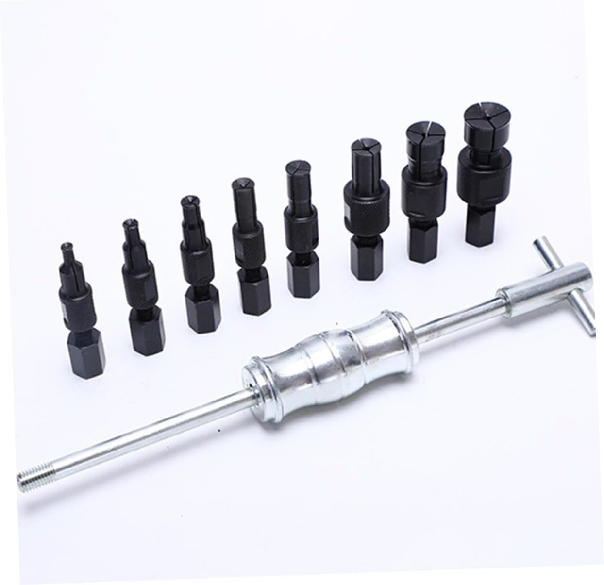 Mobestech 9-Piece Bearing Puller Set Steel Bearing Extractor Tool for Auto Repair Inner Hole Remover Slide Hammer for Mechanic Use