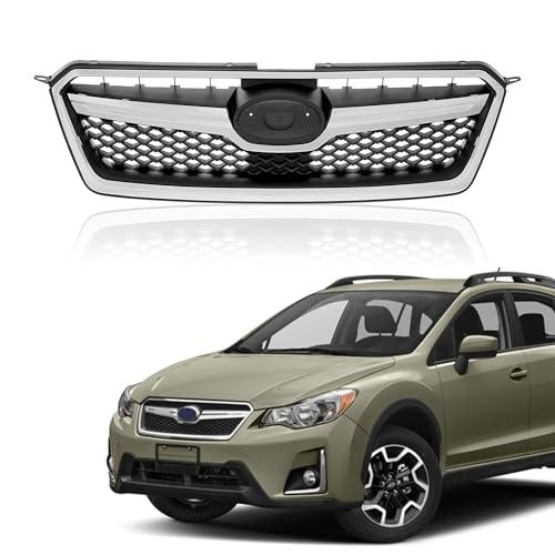 PartsFlow Front Grille Assembly Black With Chrome Trim Grill For 2016 2017 Subaru XV Crosstrek