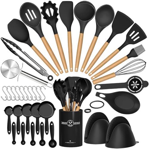 Amazon.com: Umite Chef Kitchen Cooking Utensils Set, 33 pcs Non-Stick ...