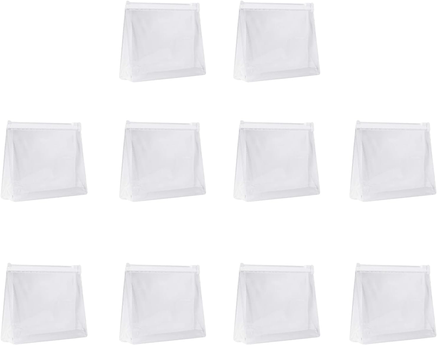 sansheng Small Clear Cosmetic Bag with Zipper,(5.9X1.38X5.1inch) Plastic Zipper Bags,Mini Clear Pouch for Toiletries and Gifting(10 Pack)