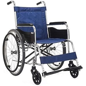 Hyy Yy Rolstoel Folding Zelfrijdende rolstoel, lichtgewicht stalen rolstoel met Handbrake, neerklapbare rugleuning en…