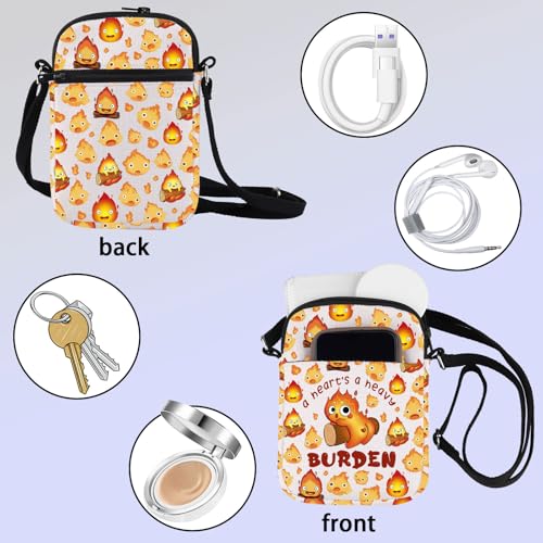 ZJXHPO Anime Lover Gift Fire Spirited Cross Body Bag A Heart's A Heavy Burden Messenger Bag Fire Demon Gift (Burden CB)3