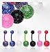 BioFlex Navel Ring with Ultra Glitter Acrylic Balls All 7