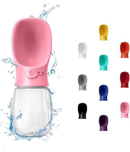 WePet Botella de agua portátil para perro, a prueba de fugas, con dosificador, para mascotas, para paseos al aire libre, senderismo y viajes,