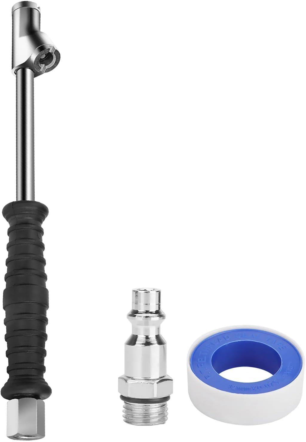 1/4" FNPT Dual Head Air Chuck, 2-Way Connection Tire Chuck with Standard Quick Plug for Semi, RV, Truck Dually Tires