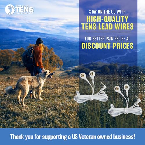 Image of Discount TENS - Replacement Lead Wires, 2 Snap Connectors - Pack of 2 | Molded strain-relief sleeves, durable flexible insulated cable resists kinking and breakage, connects 2 electrodes per wire