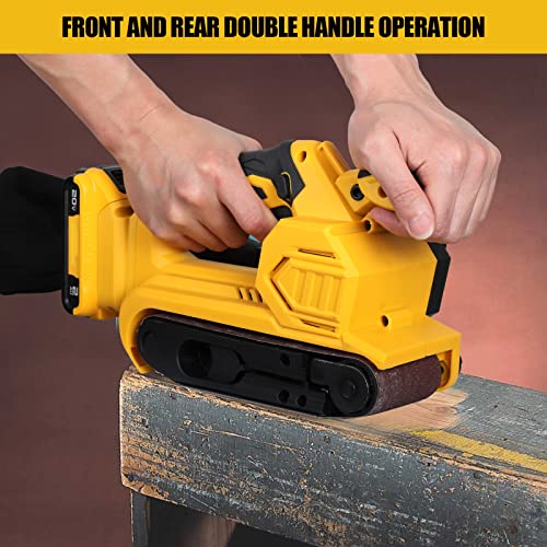 Cordless Belt Sander For Dewalt 20V Max Battery (Battery Not Included) Brushless Power Sander With 6 Variable-Speed (270-760 Rpm), 30Amp 3 * 18 Inch Electric Sander Machine, Dust Bag Included #TOP7