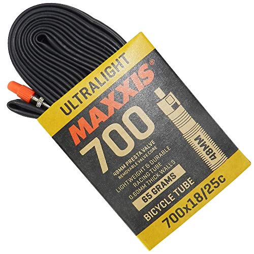 Câmara Maxxis Ultralight 700x18/25C Válvula Presta 48mm Preto