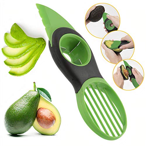 AVO 3 in 1 avocado tool, best avocado slicer for kitchen, perfect avocado cutter for fruit and vegetables, quick and easy avocado scooper tool, avocado knife for healthy snacks